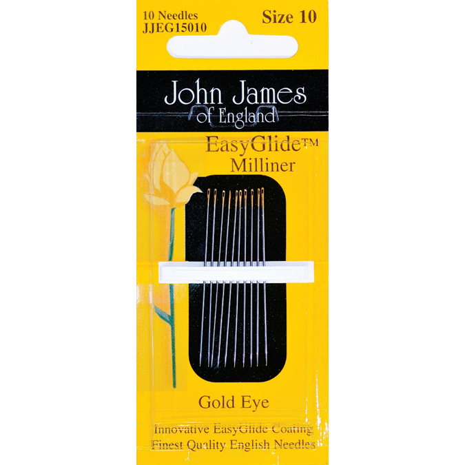 John James Gold Eye Easy Glide Milliner Needles-Size 10 10/Pkg - JJEG150-10 - Picture 1 of 1