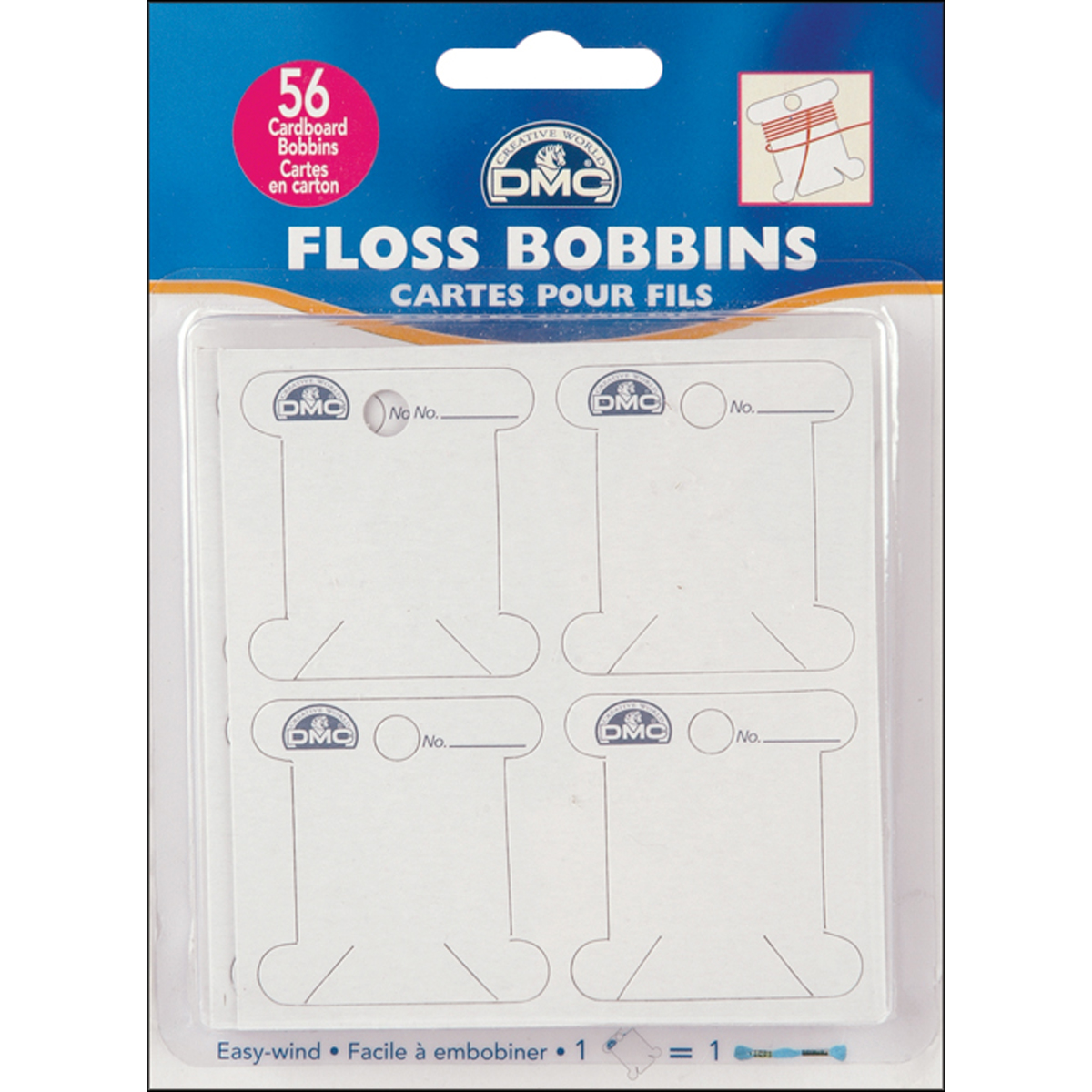 6 Pack - DMC Cardboard Floss Bobbins-56/Pkg - 6101 - Picture 1 of 1