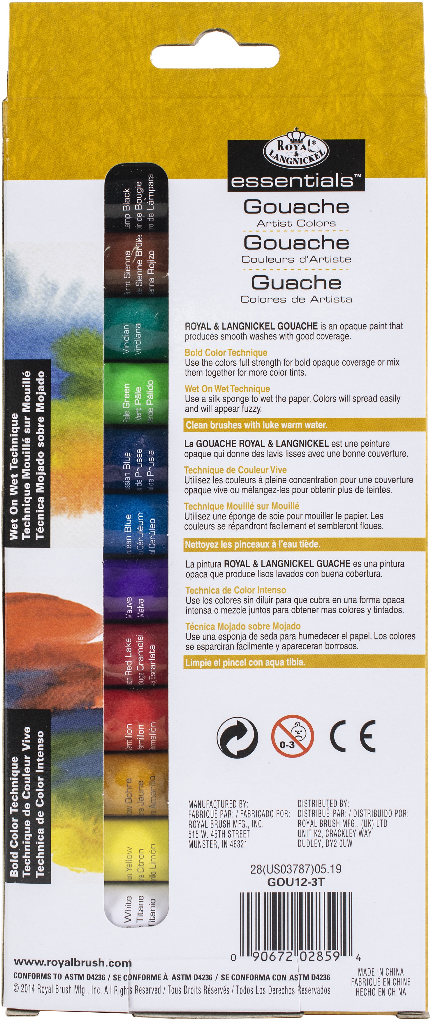 Royal & Langnickel(R) Essentials(TM) Set di Pittura Gouche 21ml-12/Pkg - GOU12 - Foto 2 di 2