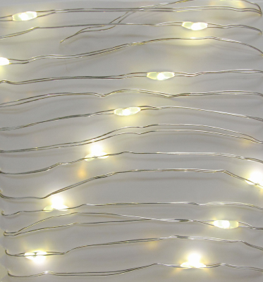 LED Micro Dot Christmas String Lights,Warm White,Silver Wire,Timer/Battery Opera - Bild 1 von 1