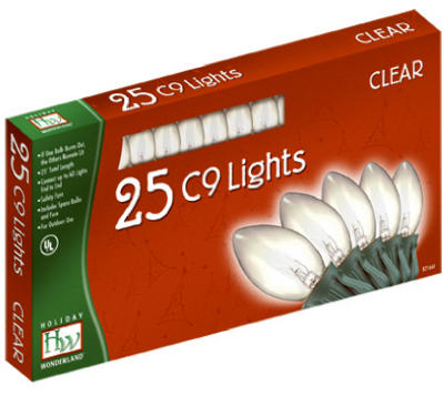 Christmas 25-Light Set, Clear, C9 Bulbs, 25-Ct. - 925C-88 - Picture 1 of 1